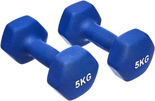 Amazon Basics Manubri in neoprene 10 kg - Coppia per allenamento fitness