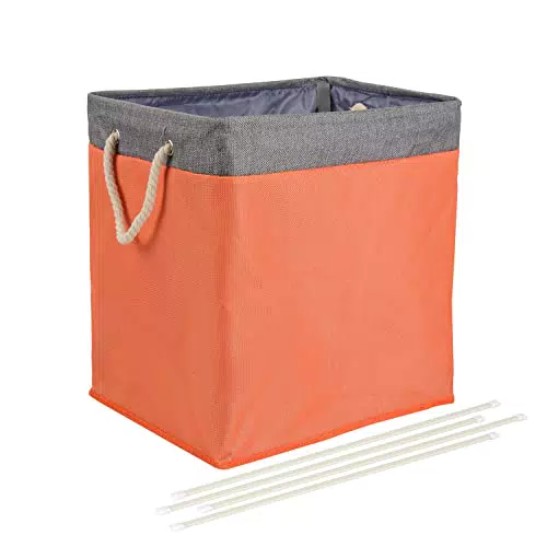 Amazon Basics - Cesto portabiancheria pieghevole in tessuto con staffe rimovibili