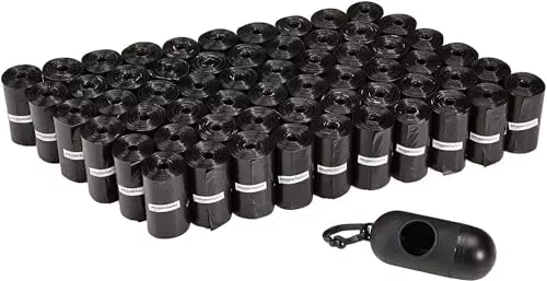 Amazon Basics Sacchetti per bisogni cani con dispenser e clip per guinzaglio