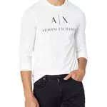 Armani Exchange Maglietta a Maniche Lunghe con Scollo Rotondo T-Shirt