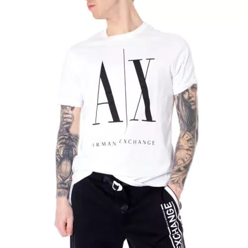 Armani Exchange T-Shirt Uomo Icon Logo, Nero.