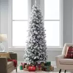 Bakaji Albero di Natale Innevato Super Folto con Base Pieghevole in Ferro