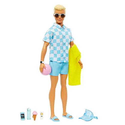 Barbie Ken con costume da bagno e accessori da spiaggia - HPL74