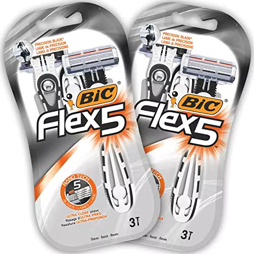 BIC Flex5 Rasoi Usa e Getta da Uomo - Confezione da 2 Pacchi