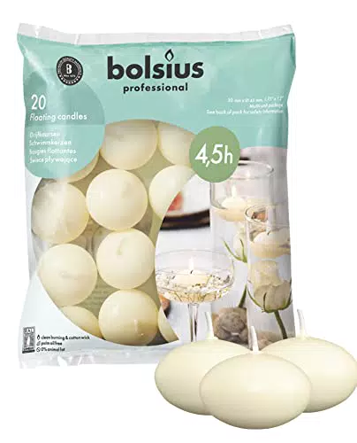 Bolsius Candela Galleggiante Decorativa in Cera - Modello Classico