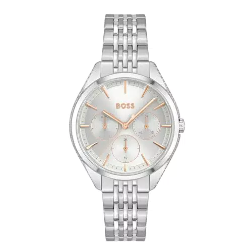 BOSS Orologio analogico multifunzione da donna con cinturino in acciaio inox