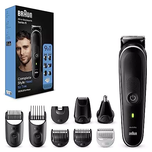 Braun MGK5410 Rasoio Elettrico 9-in-1 per Barba e Capelli Uomo