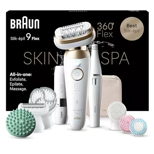 Braun Silk-épil 9 Flex SkinSpa - Epilatore Elettrico Donna Wet & Dry