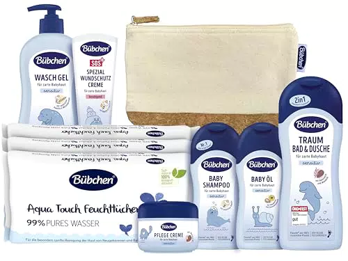 Bübchen Set Regalo per Neonati con Shampoo Delicato e Crema Nutriente