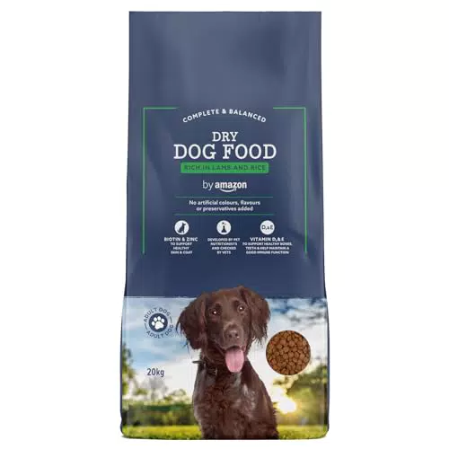 Alimento secco completo per cani adulti by Amazon, ricco di agnello e riso