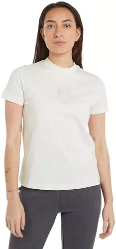 Calvin Klein Jeans T-Shirt Donna Maniche Corte Regular Scollo Rotondo