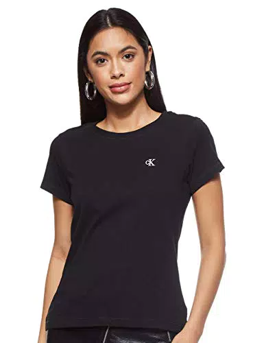 Calvin Klein Jeans CK Embroidery Slim Tee T-Shirt, Bright White