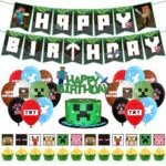 CBOSNF Palloncini Mine-Craft per Compleanno, Addobbi e Cake Topper Feste
