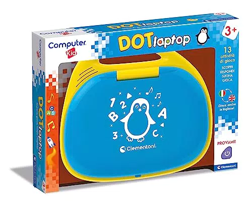 Clementoni Computer Kid DOT - Laptop Parlante Educativo per Bambini 3+ Anni