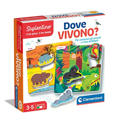 Clementoni Sapientino - Gioco Educativo "Dove Vivono?" per Bambini 3-5 Anni