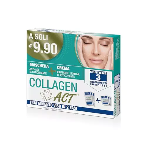Collagen Act Trattamento Viso 2 Fasi: Maschera e Crema Antiage Elasticizzante