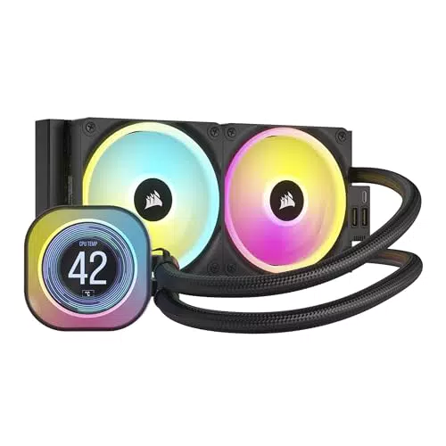 CORSAIR iCUE LINK H100i Raffreddatore CPU AIO 240 mm con Schermo LCD IPS