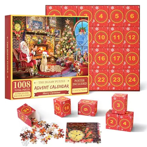 CRECAD Calendario Avvento 2024 Puzzle per Adulti - Gioco di Natale per Famiglia
