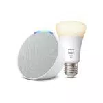 Philips Hue Lampadina LED Smart E27 e Echo Pop - Kit Casa Intelligente