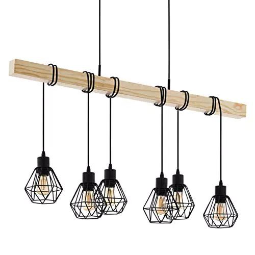 Eglo Lampada a Sospensione Townshend, Plafoniera Vintage Design Industriale