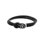 Emporio Armani EGS2178040 Bracciale in Pelle da Uomo, nero