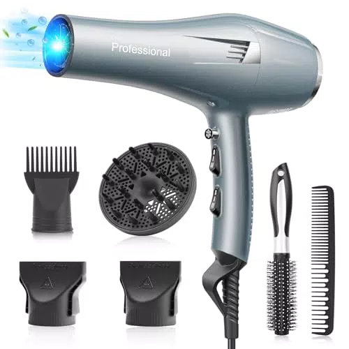 FaszinCare Asciugacapelli Professionale Ionico con Diffusore e Pettine Concentratore