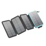FEELLE Caricatore Solare 25000mAh Power Bank con Doppia Uscita USB e Pannelli Pieghevoli