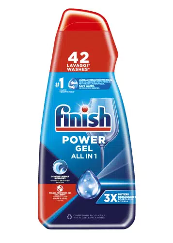 Finish Powergel Detersivo per Lavastoviglie - Gel per Stoviglie Protette