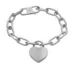 Fossil Bracciale Harlow Linear Texture Heart da donna in acciaio JF04659040
