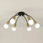 Goeco Plafoniera Vintage E27, Lampadario Industriale per Soggiorno e Camera