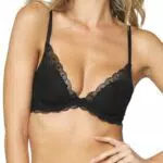 Goldenpoint Intimo Donna Black Swan, Reggiseno in Pizzo Leggermente Imbottito