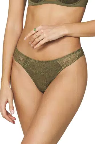 Goldenpoint Intimo Donna Serie Cactus, Brasiliana in Pizzo Floreale e Tulle