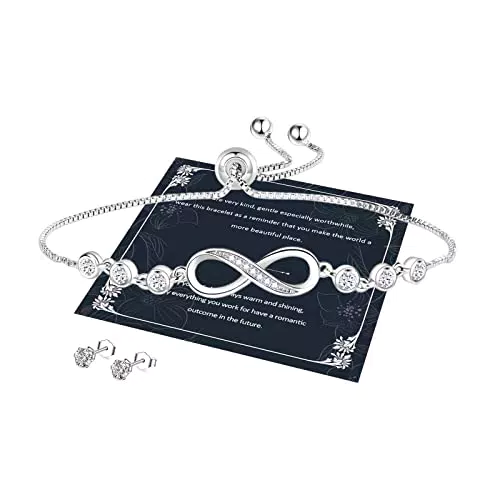HOHOTANG Bracciale Donna Argento 925 Infinito - Regalo per Compleanno e Amiche