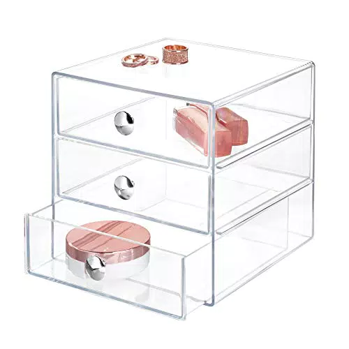 iDesign Organizzatore per Trucco e Gioielli, Cassettiera Trasparente in Plastica