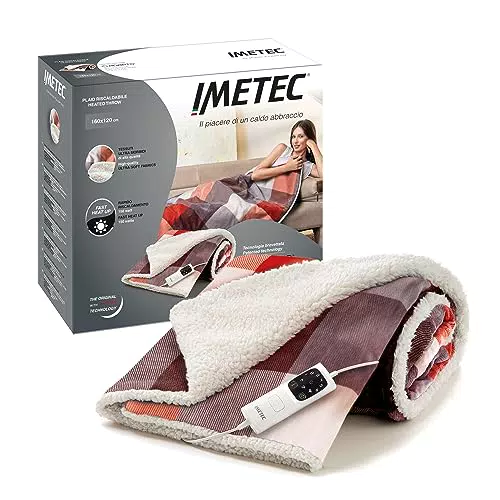 Imetec CaldoPlaid Festival - Plaid Riscaldabile Elettrico con Tecnologia Adapto