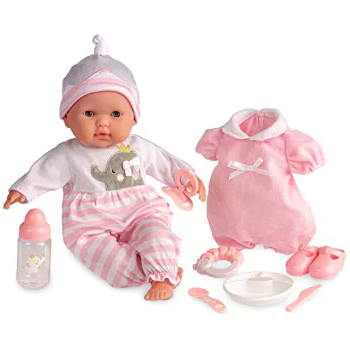 JC TOYS Berenguer Boutique Bambola neonato naturale con accessori cambiabili