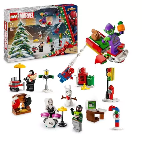 LEGO Calendario dell’Avvento 2024 Spider-Man, Giocattolo per Bambini 7+