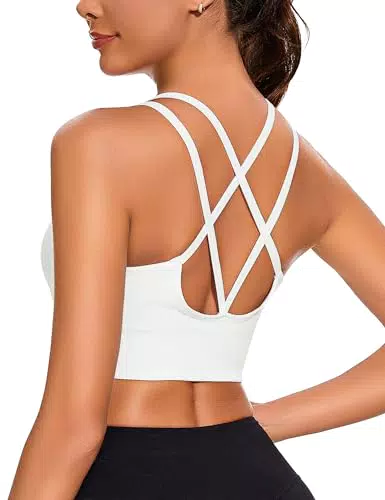 Leversic Reggiseno Sportivo Donna Scollo a V Imbottito Senza Ferretto Fitness