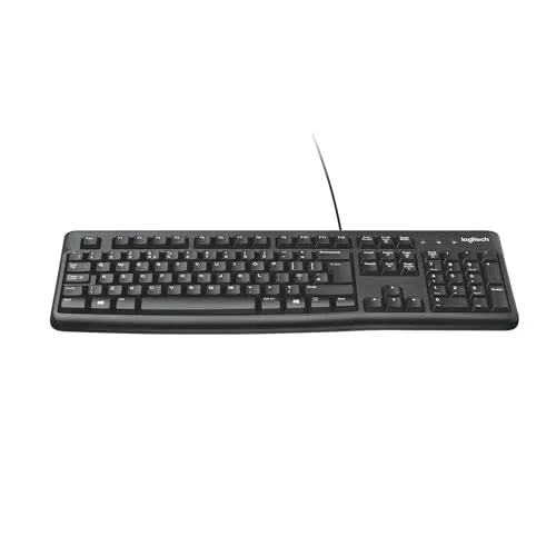 Logitech K120 Tastiera USB Plug-and-Play per Windows, Layout Italiano QWERTY