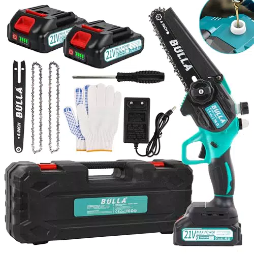 Mini Motosega a Batteria per Potatura 6" con Motore Brushless e Batteria 2000mAh