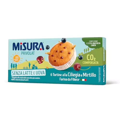 Privolat Tortine con Ciliegia e Mirtillo Senza Latte e Uova