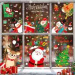Multper Vetrofanie Natalizie per Finestre - Adesivi Decorativi Riutilizzabili