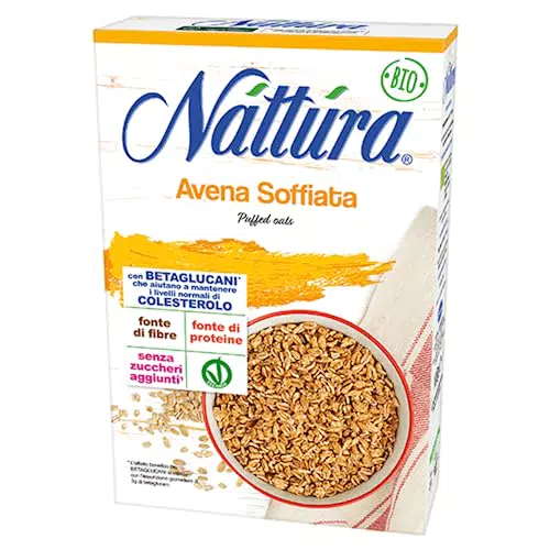 NATTURA Avena Soffiata - Chicchi di Avena Vegani, Fonte di Proteine e Fibre