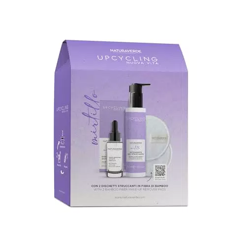 Naturaverde Skincare Kit Viso Upcycling Mirtillo con Vitamina C e Acido Ialuronico