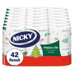 Nicky Happy Life Carta Igienica Natalizia Morbida e Resistente, 3 Veli, FSC