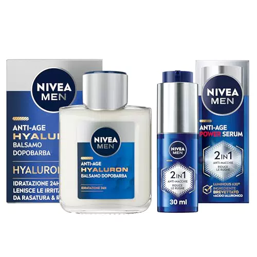 NIVEA MEN Cofanetto Uomo con Siero Antirughe e Balsamo Dopobarba Anti-Age