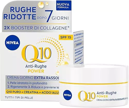 NIVEA Q10 Crema Giorno Rassodante SPF 15 - Antirughe e Idratante con Acido Ialuronico