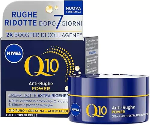 NIVEA Q10 Crema Viso Notte Anti-Rughe Extra Rigenerante con Acido Ialuronico