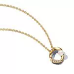 Pandora Collana Essence placcata in oro 14k con perle coltivate d'acqua dolce