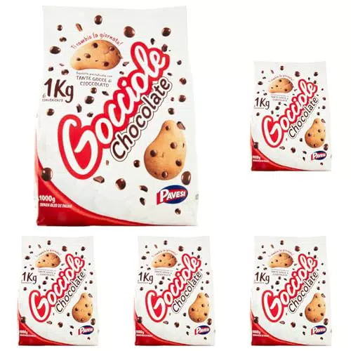 Pavesi Biscotti Frollini Gocciole Cioccolato, Biscotti da Colazione con Gocce di Cioccolato